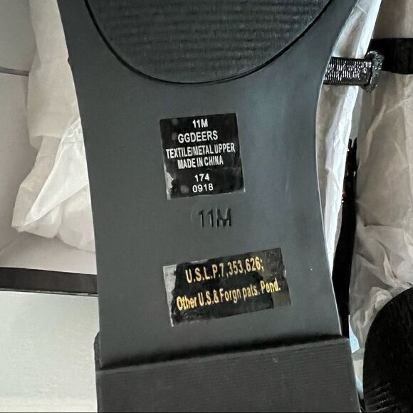 NWT G by Guess Deers black jeweled BLING sandals size 11 & 10. Glitter upper - Picture 13 of 13